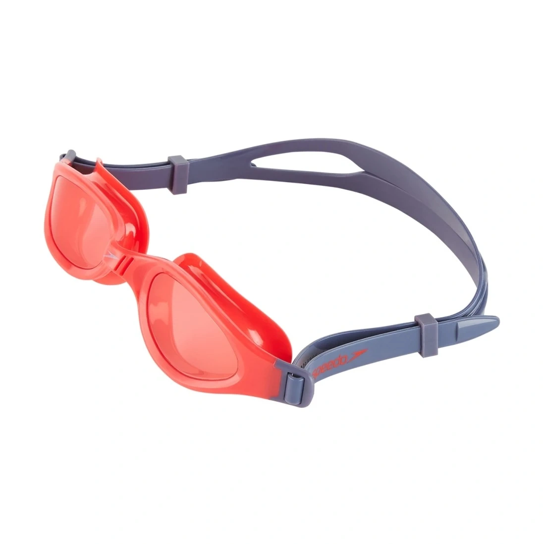 Speedo Junior Futura Plus Swimming Goggles-GREY/RED-JR-1