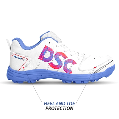 DSC Beamer X Cricket Shoes: Durable and Comfortable Cricket Shoes for Armature and Recreational Players-PSTL.BLUE/WHITE-11-3