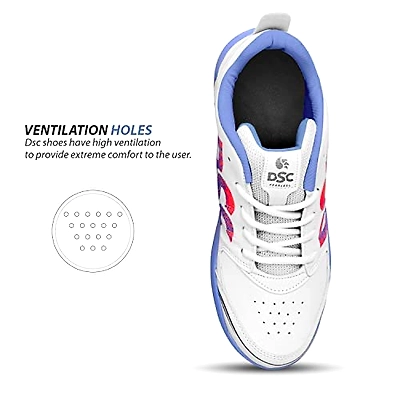 DSC Beamer X Cricket Shoes: Durable and Comfortable Cricket Shoes for Armature and Recreational Players-PSTL.BLUE/WHITE-11-5
