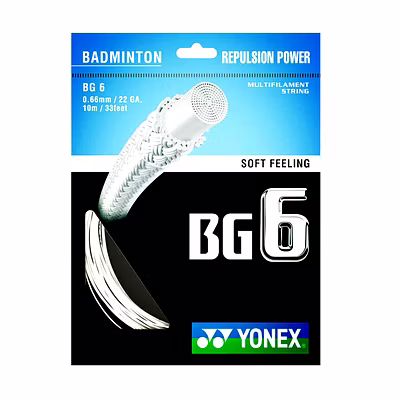 Yonex BG 6 Badminton String-WHITE-1