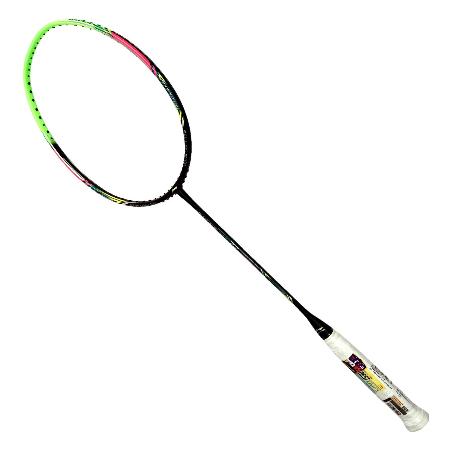 Li-Ning Windstorm Nano 73 Carbon Fibre Professional Badminton Racquet-Black/Green-FS-4