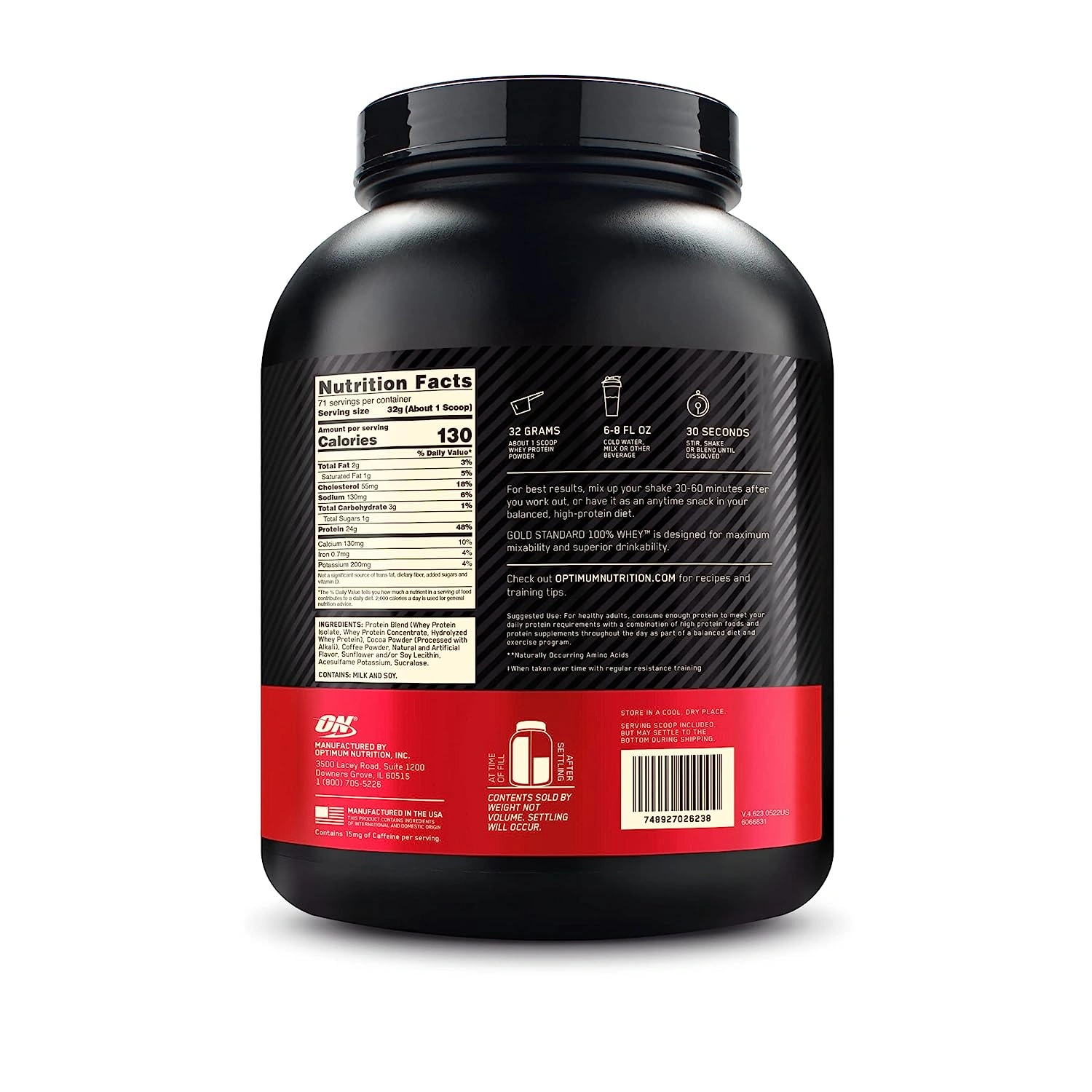 Optimum Nutrition (ON) Gold Standard 100% Whey Protein Powder-5 Lbs-M-1