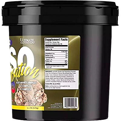 Iso Sensation 93 with Glutamine, Whey Protein Isolate Powder-5 Lb-CHOCOLATE FUDGE-1