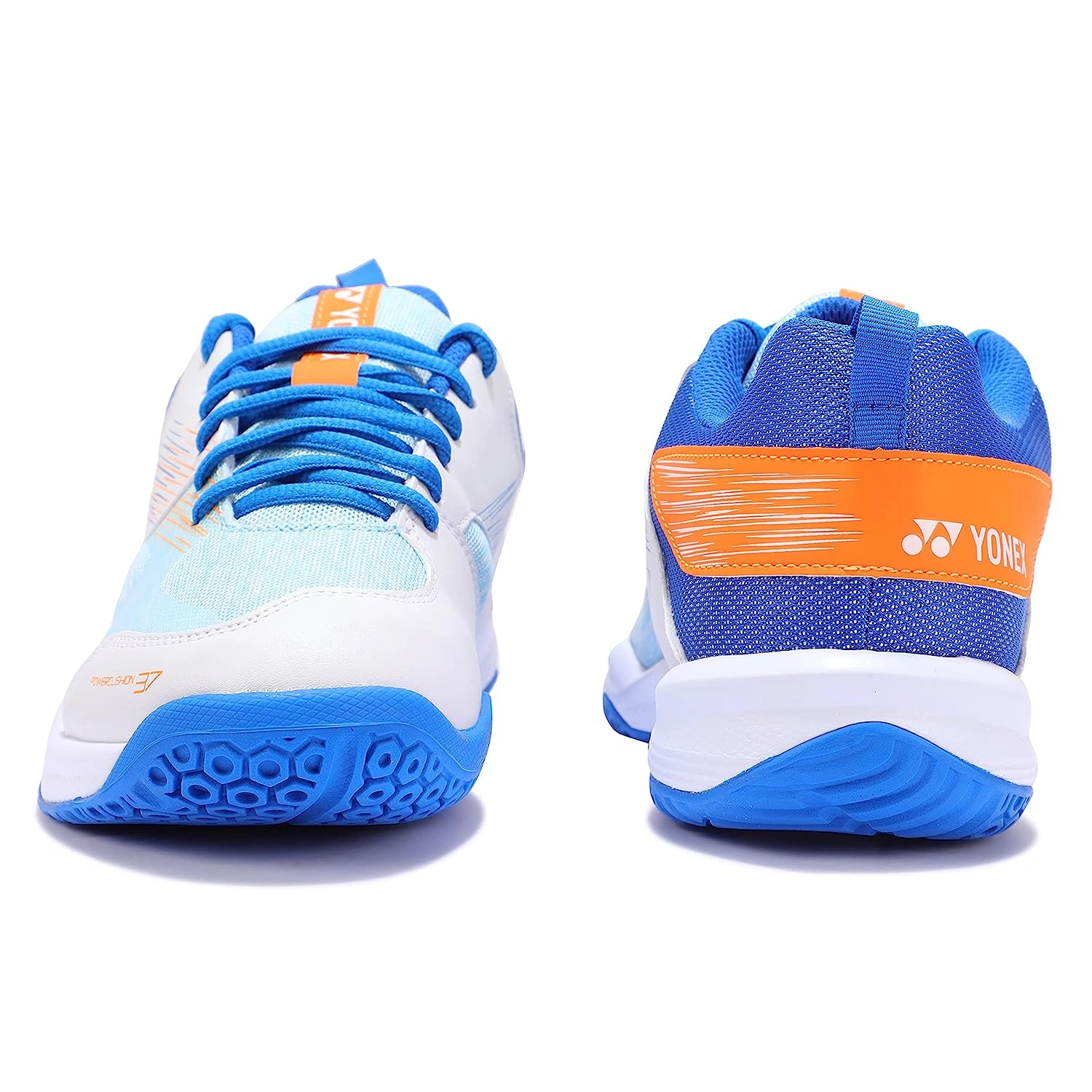 YONEX SHB 37EX Badminton Shoes-8-WHITE BLUE-4