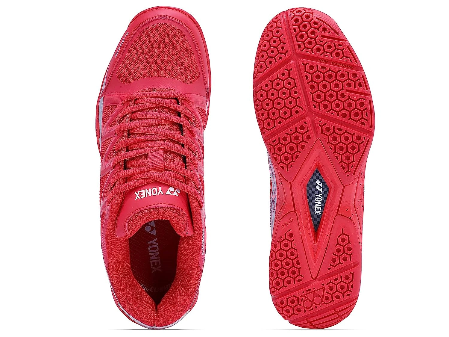 Yonex Skill TRU Cushion Non-Marking Badminton Shoe-RED - SILVER-8-2