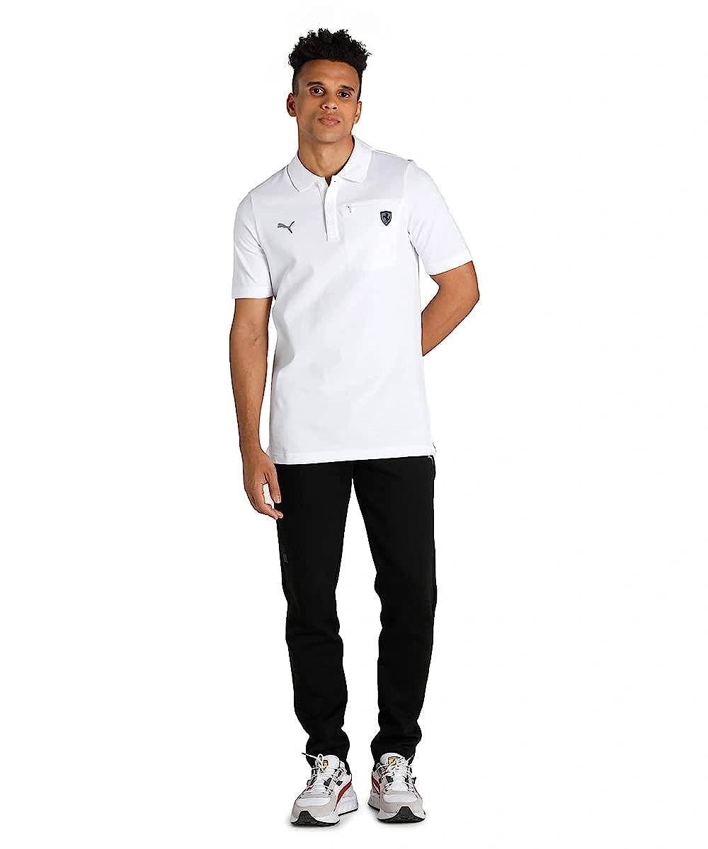 PUMA Scuderia Ferrari Style Men's Polo Shirt-White-S-6