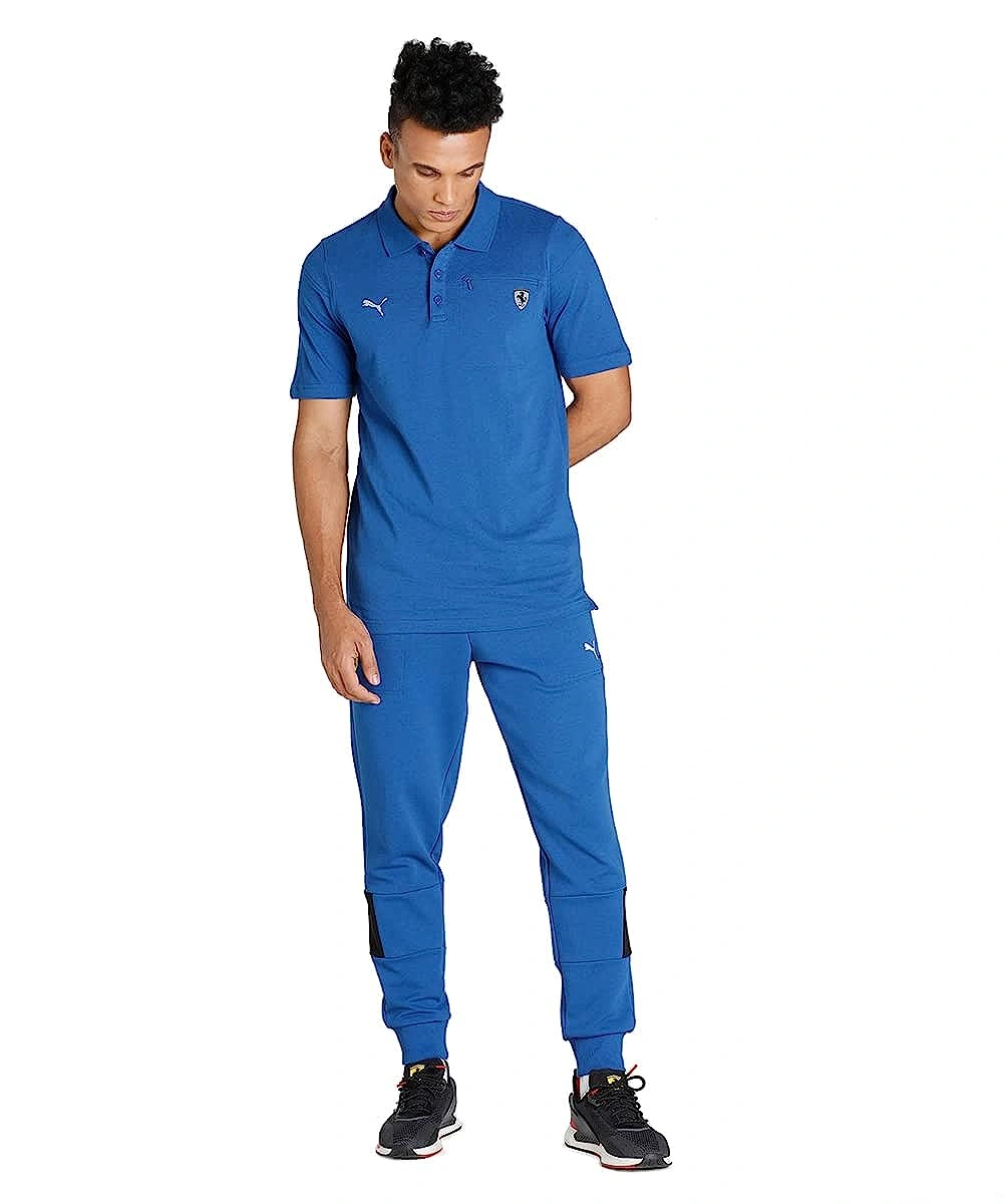 PUMA Scuderia Ferrari Style Men's Polo Shirt-L-Blue-6