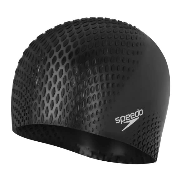 Speedo 8139540001 Bubble Active Adult Swim Cap-BLACK-SR-2