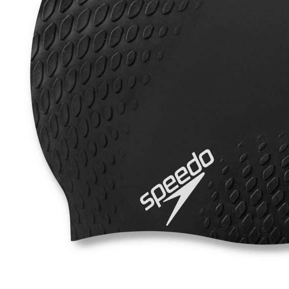 Speedo 8139540001 Bubble Active Adult Swim Cap-BLACK-SR-3