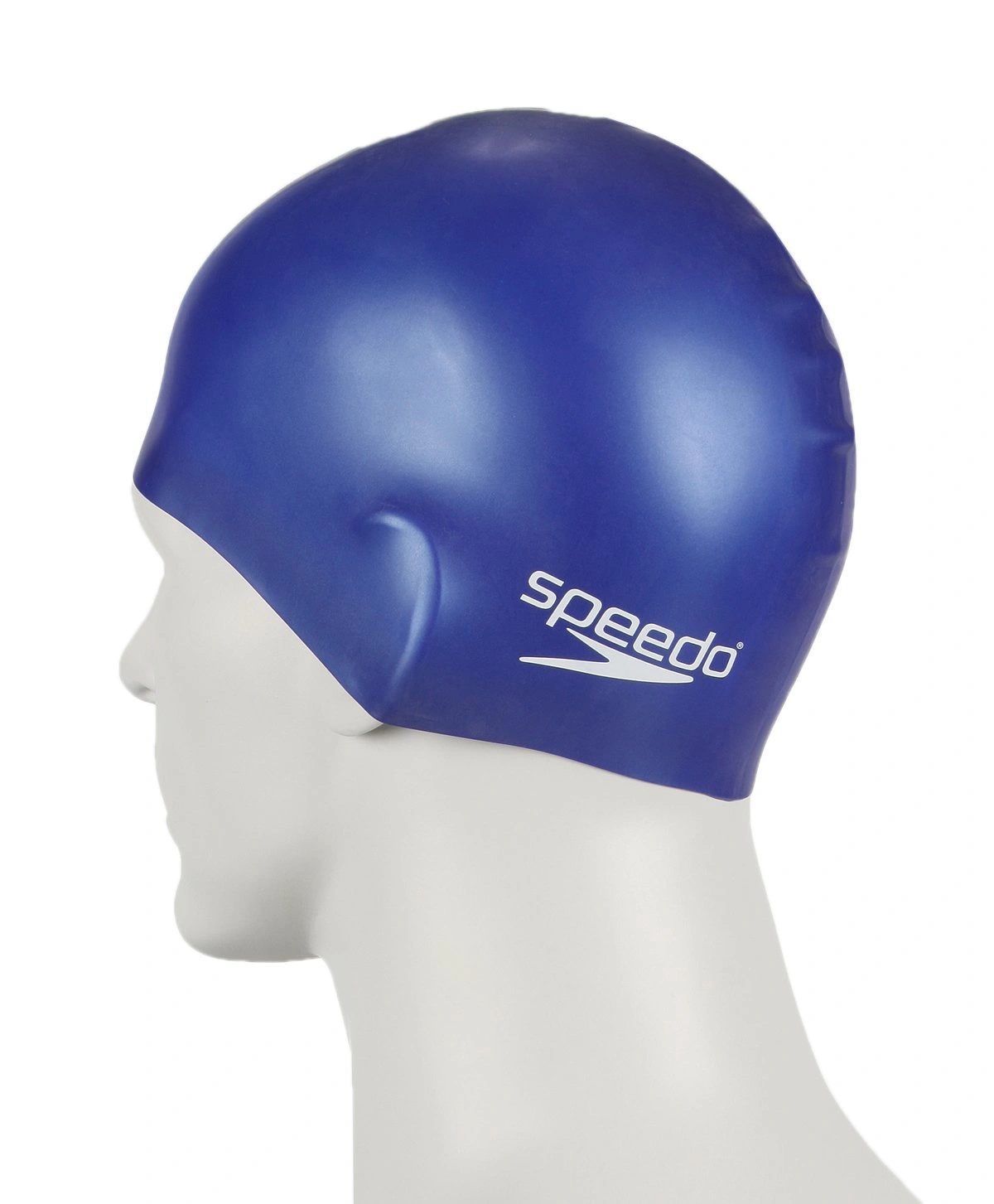 SPEEDO 8709900002 Junior Plain Moulded Silicone Swim Cap-BLUE-JR-3