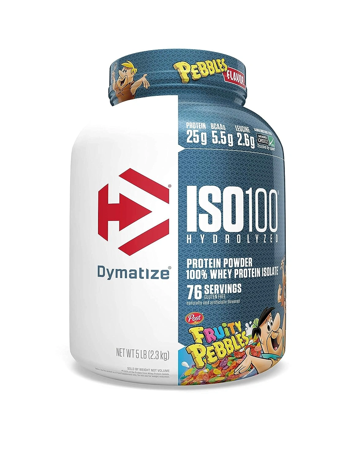 Dymatize ISO 100 5lbs (2.3kg) Hydrolyzed Whey Protein Isolate Powder: Fast-Acting Protein for Lean Muscle Growth (Fudge Brownie Flavor)-49130