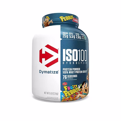 Dymatize ISO 100 5lbs (2.3kg) Hydrolyzed Whey Protein Isolate Powder: Fast-Acting Protein for Lean Muscle Growth (Fudge Brownie Flavor)-COCOA PEBBLES-1
