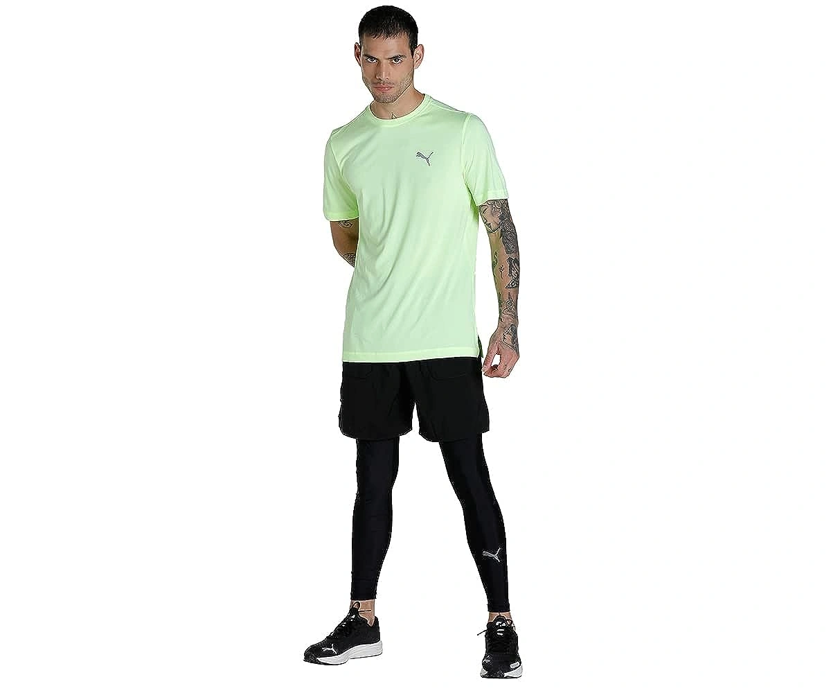 Puma Mens Run FAV Heather SS T-Shirt-M-Fizzy Light Heather-6