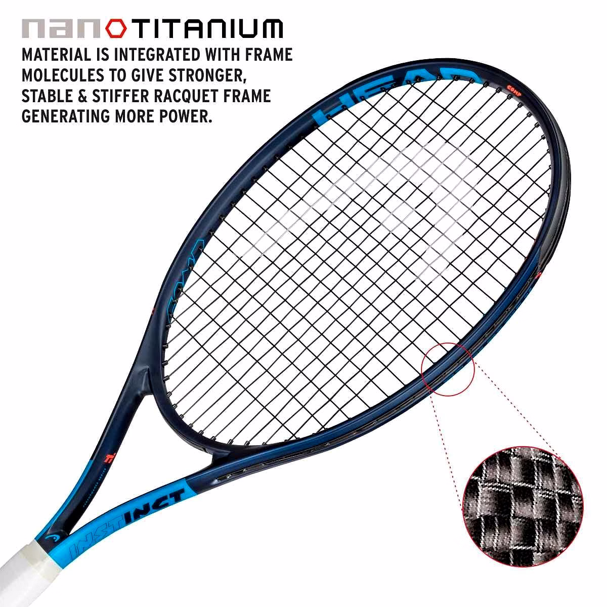 HEAD Instinct Comp Titanium Lawn Tennis Racquet SKY / NAVY Total