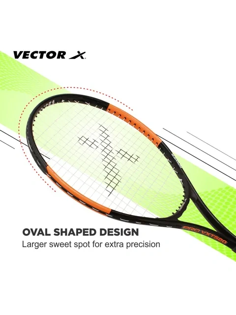 Vector X VXT 520 Strung Tennis Racquet-BLACK-26-2