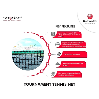 Garware Professional Tournament Tennis Net for Indoor and Outdoor(42 ft. X 3.5 ft.)-Nylon-1 Unit-5