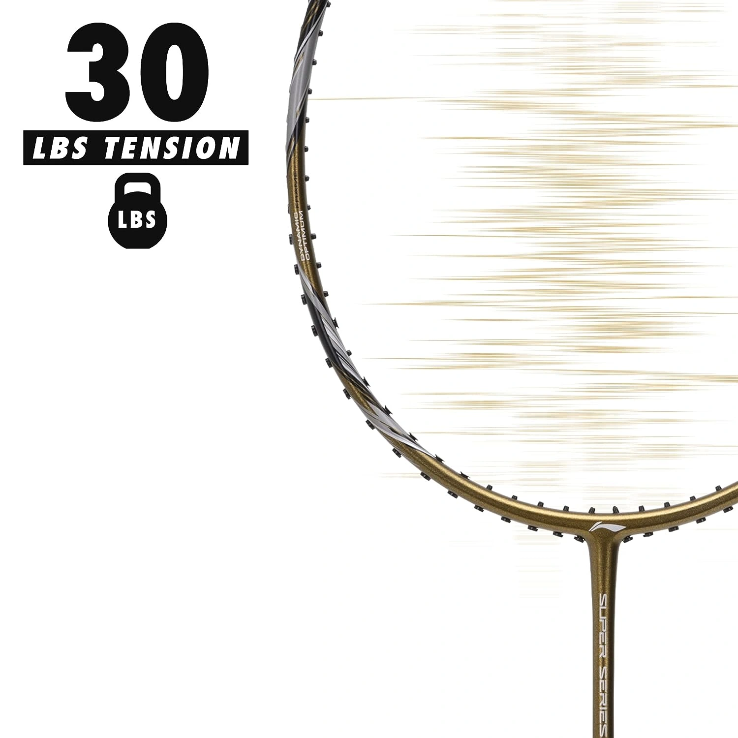 Li-Ning Super Series 900 Strung Badminton Racket-OLIVE GOLD/GREY-FS-8