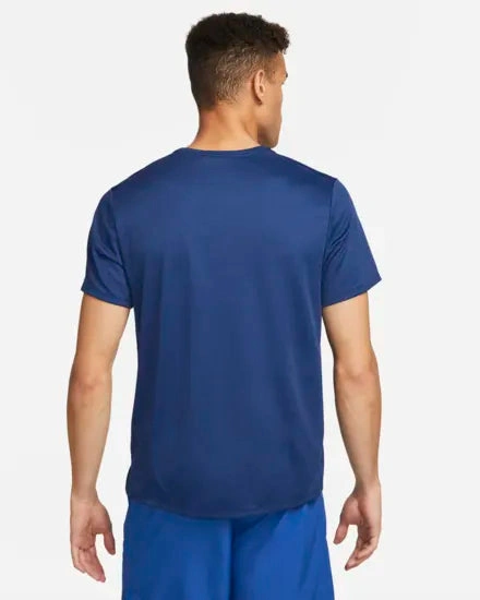 Nike Men Dri-FIT UV Miler Short-Sleeve Running Top-Blue-L-2