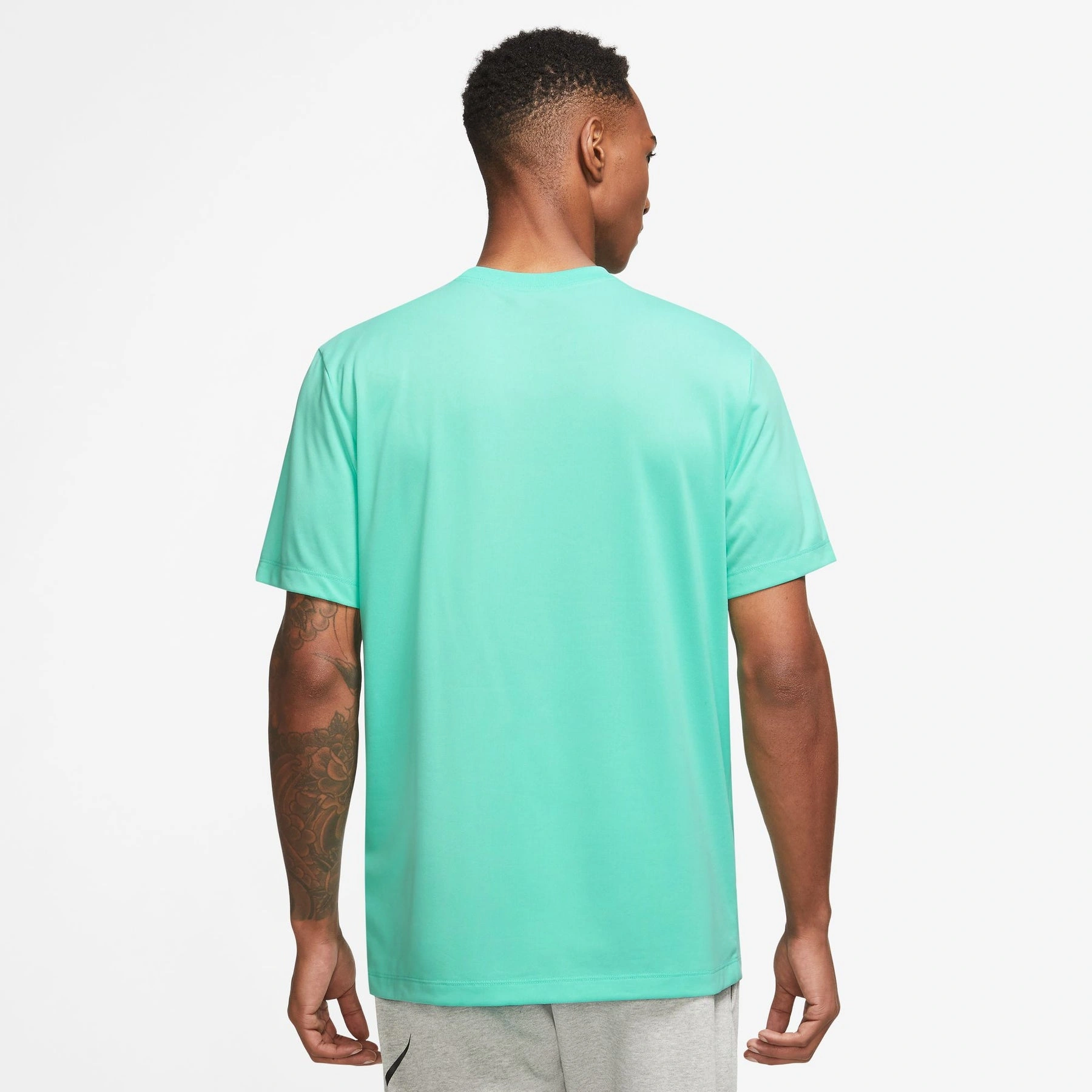 Nike Men Dri-FIT Fitness Short Sleeve Training T-Shirt-Green-XL-2