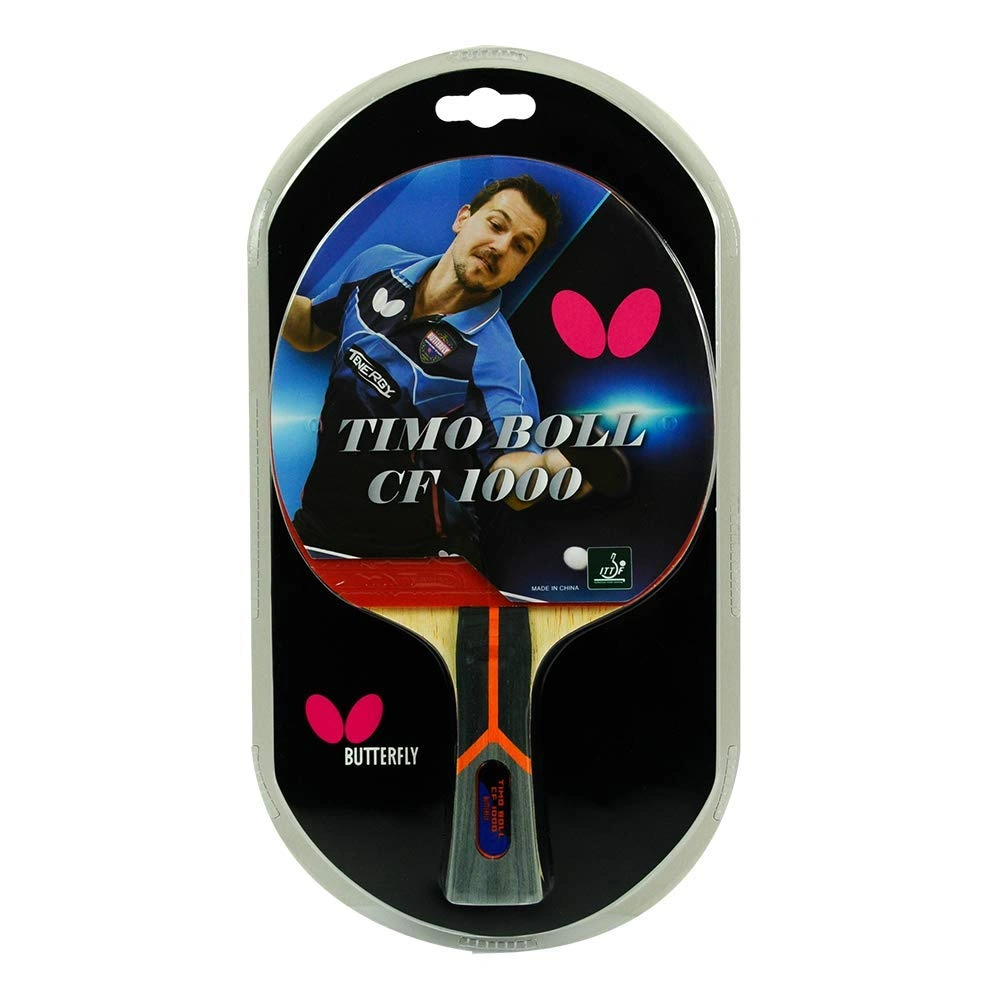 Butterfly Timo Boll CF 1000 Shakehand Ping Pong Paddle: Hybrid Wood and Carbon Fiber Table Tennis Bat for Enhanced Performance-49114