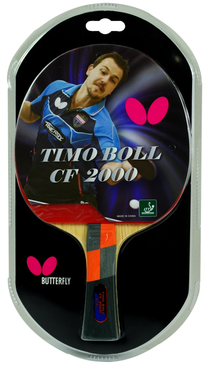 Butterfly Timo Boll CF 2000 Shakehand Ping Pong Paddle: High-Speed Table Tennis Bat for Novice to Intermediate Players-42050