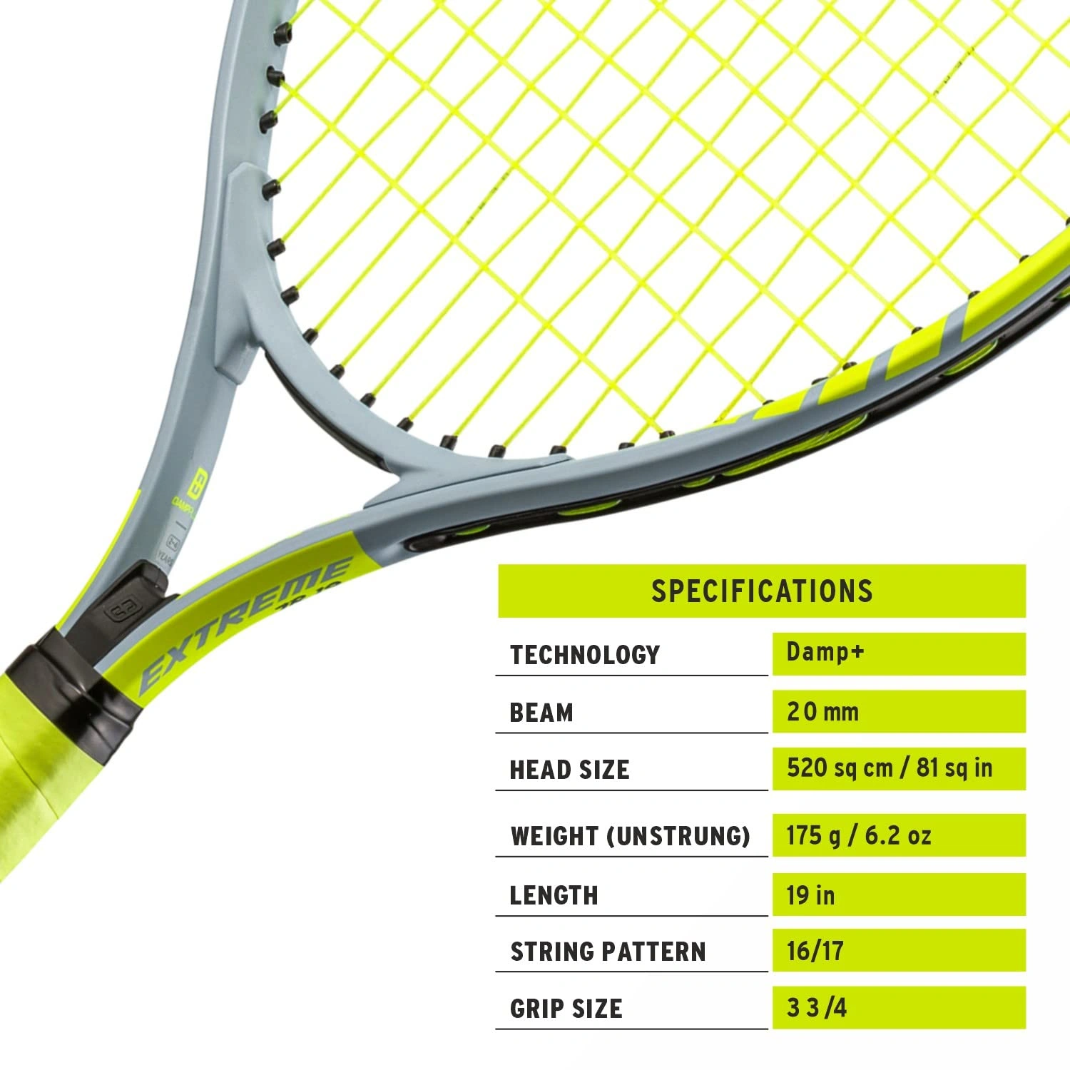 HEAD Extreme Junior Aluminium Tennis Racquet-LIME-19-1