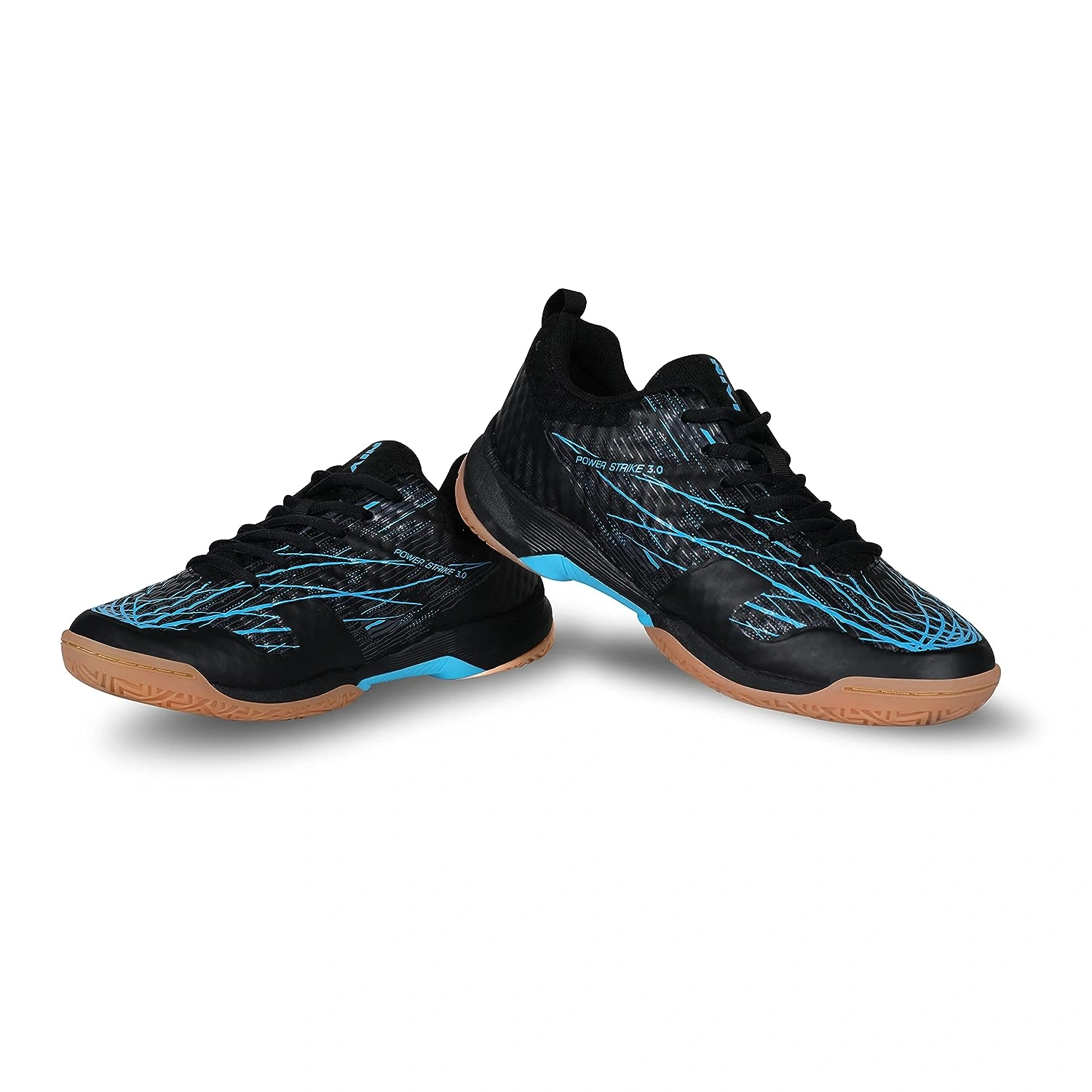 Nivia Powerstrike 3.0 Badminton Shoes-BLACK/BLUE-8-8