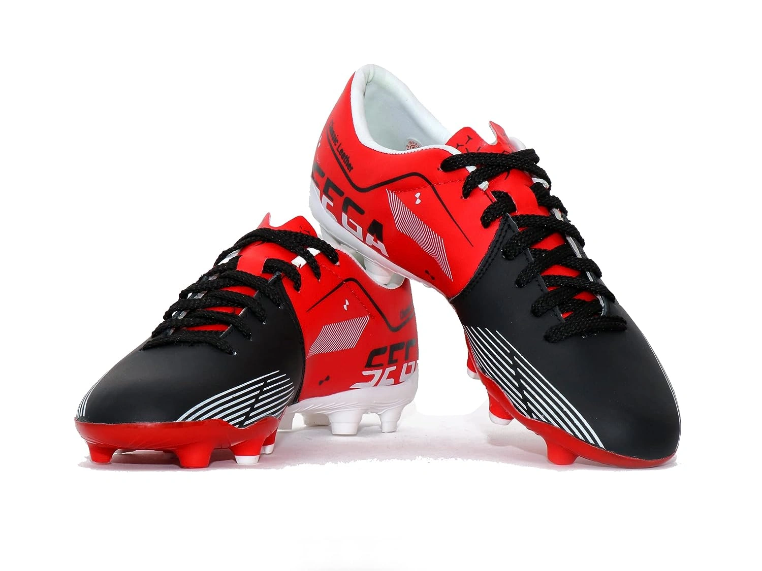 Sega Classic Leather Football Shoes-BLACK / RED-10-6