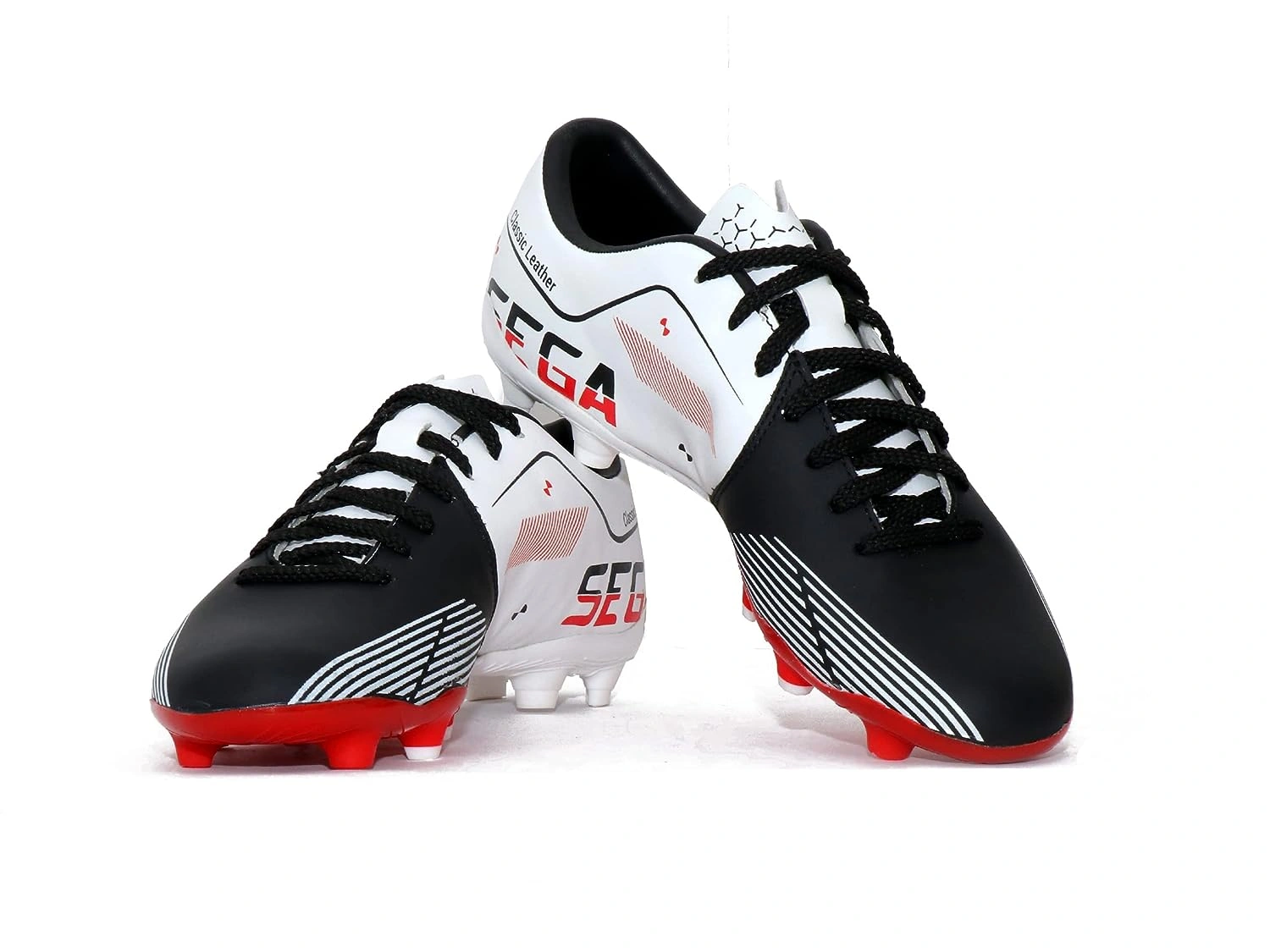 Sega Classic Leather Football Shoes-WHITE / BLACK-10-6