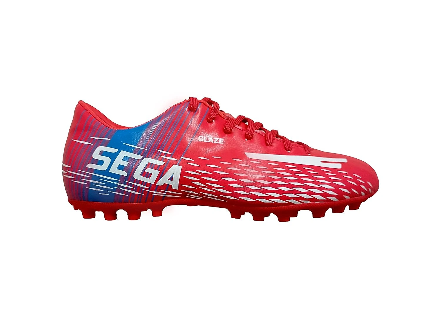 Sega Glaze Football Shoes-RED &amp; WHITE-10-2