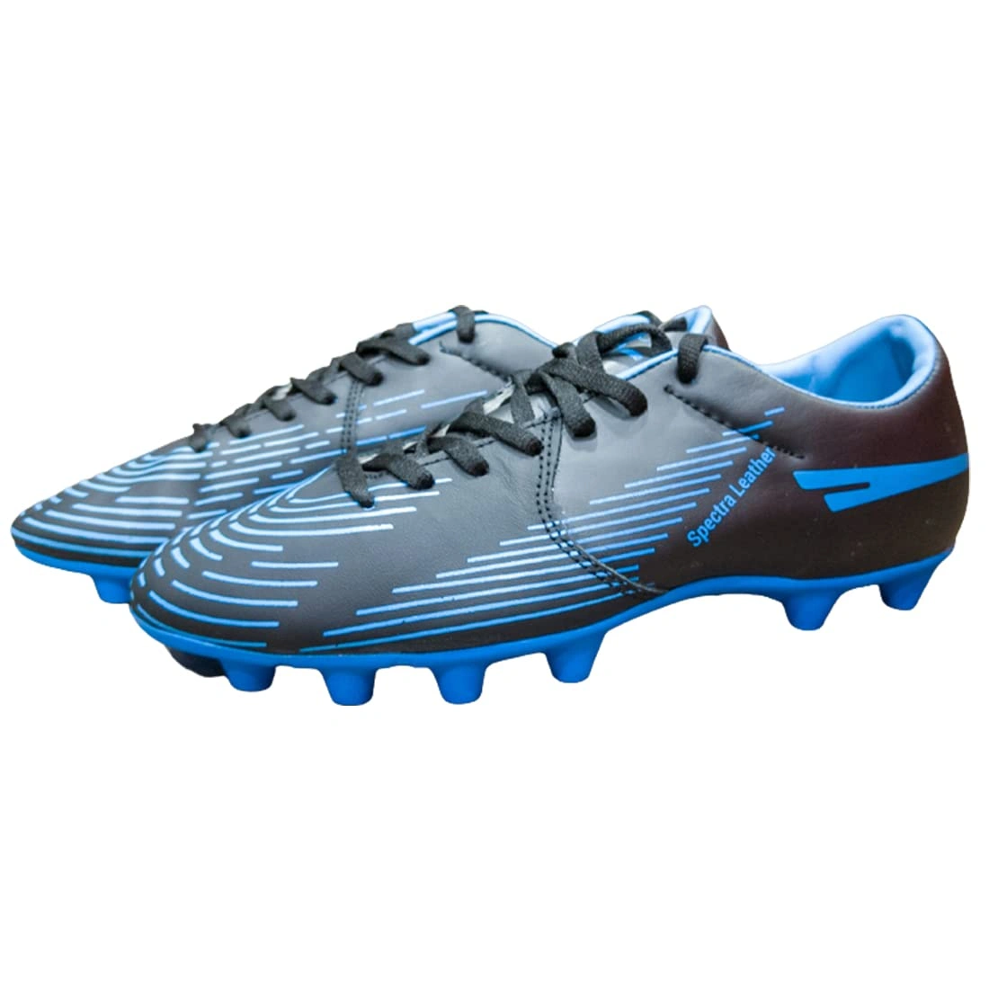 Sega Spectra Leather Football Shoes-5-BLUE/BLACK-6