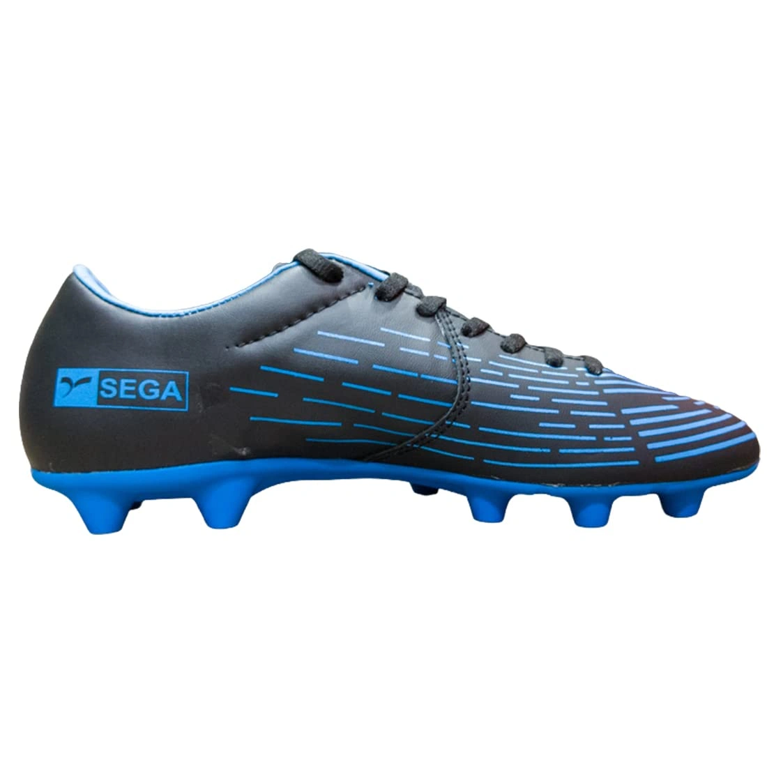 Sega Spectra Leather Football Shoes-9-BLUE/BLACK-2