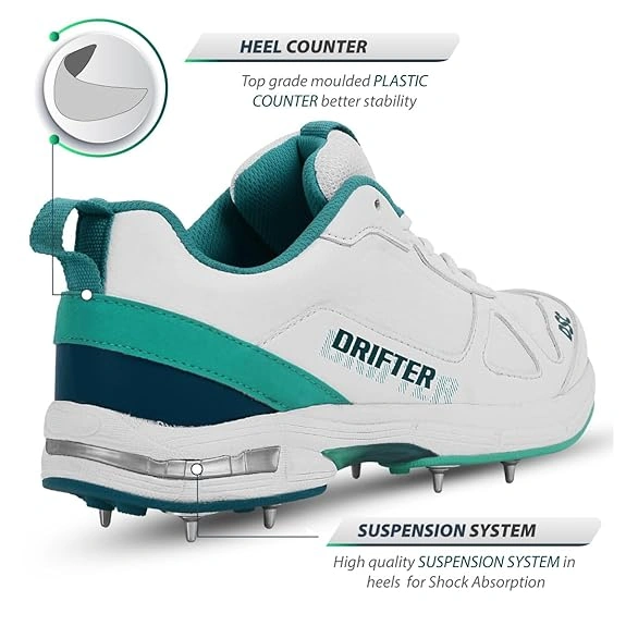 DSC Drifter Cricket Shoes for Men: Durable, High-Performance Cricket Shoes with Ventilation and Ankle Support-SG23-10-3