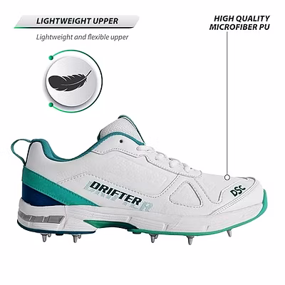 DSC Drifter Cricket Shoes for Men: Durable, High-Performance Cricket Shoes with Ventilation and Ankle Support-SG23-9-5