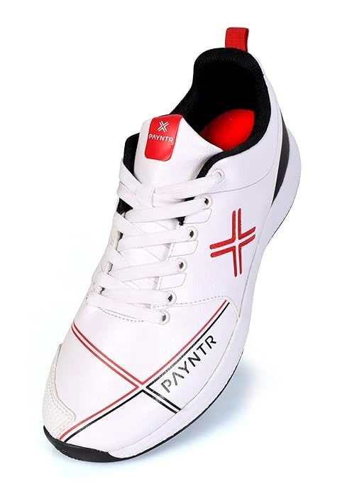 Payntr Men Cricket Shoes-10-WHITE / BLACK-3