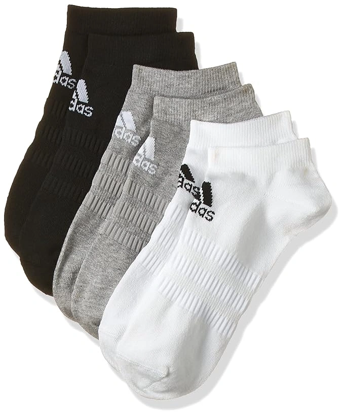 Adidas Low-Cut Socks (DZ9400): Elevate Your Everyday Comfort with Lightweight Support and a Classic Athletic Look-MGREYH/WHITE/BLACK-NA-1