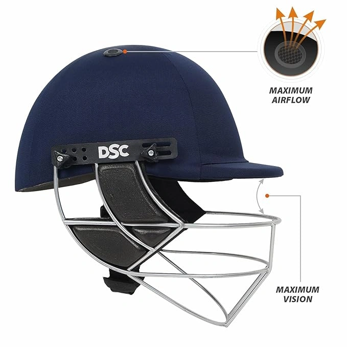 DSC Defender Cricket Helmet for Men &amp; Boys (Navy): Lightweight and Durable Helmet with Superior Protection for Cricket Players-NAVY-L-3