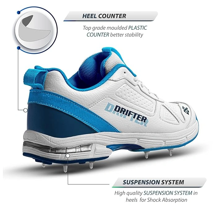 DSC Drifter Cricket Shoes for Men: Durable, High-Performance Cricket Shoes with Ventilation and Ankle Support-11-BL23-5