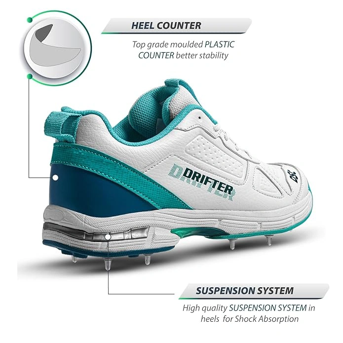 DSC Drifter Cricket Shoes for Men: Durable, High-Performance Cricket Shoes with Ventilation and Ankle Support-11-SG23-3