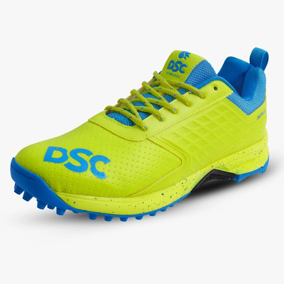 DSC Jaffa 22 Cricket Shoes for Men: Lightweight and Durable Cricket Shoes with Synthetic Leather Upper and Rubber Outsole-FLOROCENT YELLOW-10-1