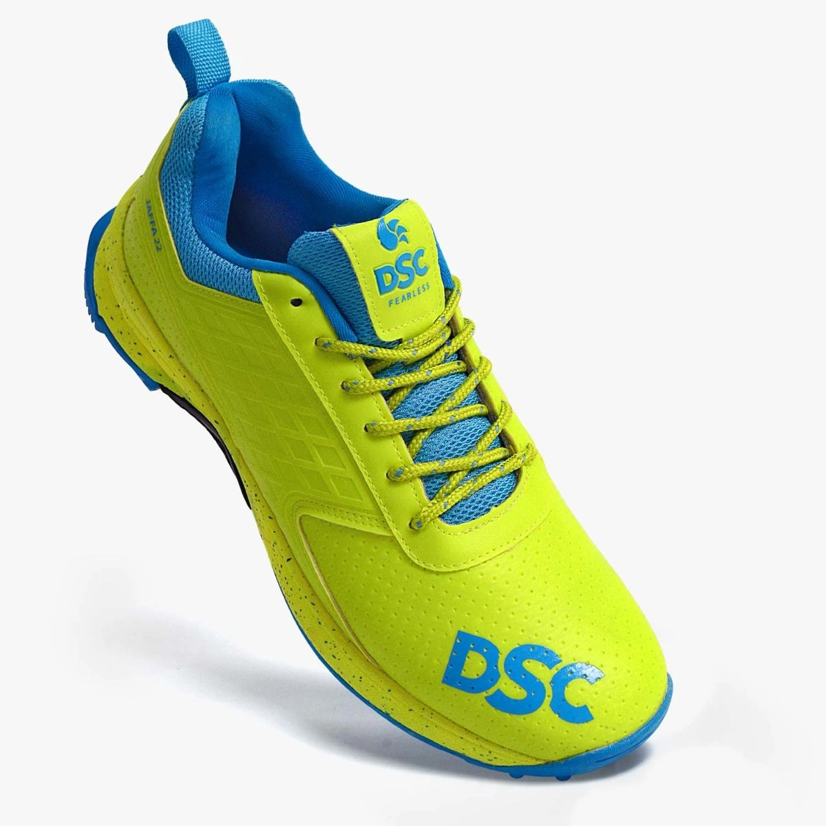 DSC Jaffa 22 Cricket Shoes for Men: Lightweight and Durable Cricket Shoes with Synthetic Leather Upper and Rubber Outsole-FLOROCENT YELLOW-10-3