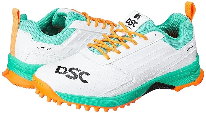 DSC Jaffa 22 Cricket Shoes for Men: Lightweight and Durable Cricket Shoes with Synthetic Leather Upper and Rubber Outsole-SEA GREEN-10-5