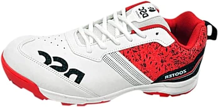 DSC Zooter Cricket Shoes for Men: Lightweight and Durable Cricket Shoes with Enhanced Grip for Optimal Performance on the Field-4-WHITE/RED-1