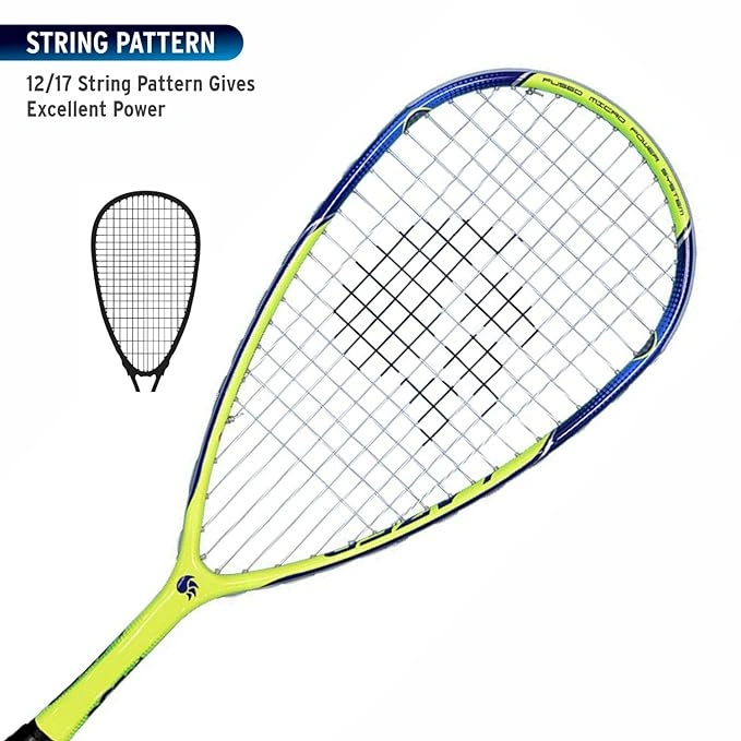 DSC Lazer Aluminum Squash Racquet (Strung): High-Performance Squash Racquet for Aggressive Players Seeking Power and Efficiency-GREEN/BLUE-3