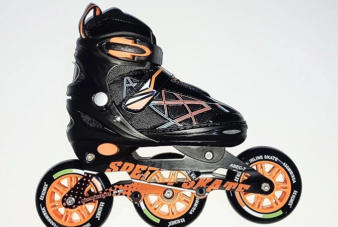 Konex CLS-1011 Inline Skates with 3 Wheels -BLACK-L-1