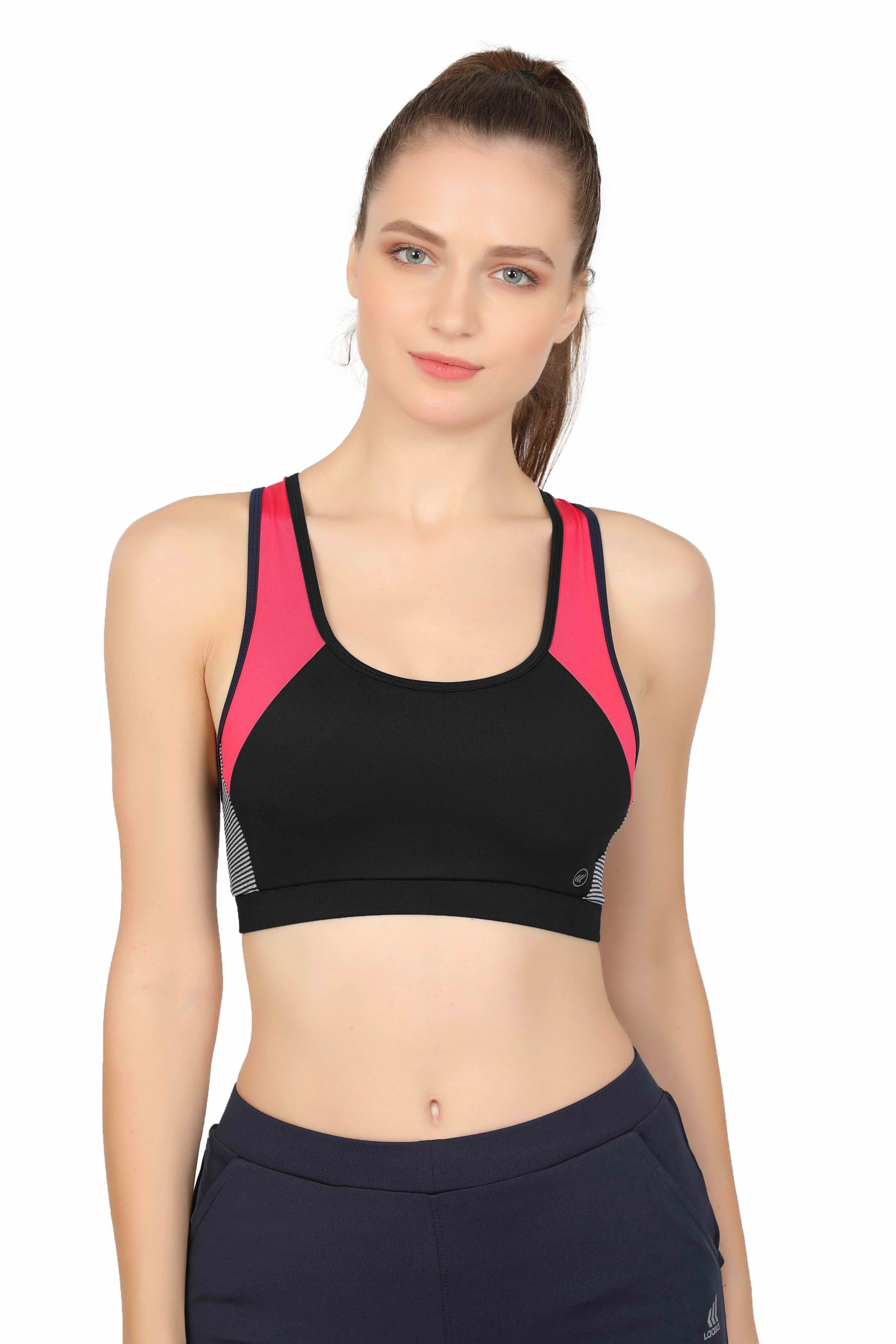 LAASA SPORTS MEDIUM IMPACT TRAINING SPORTS BRA-M-BLACK-1