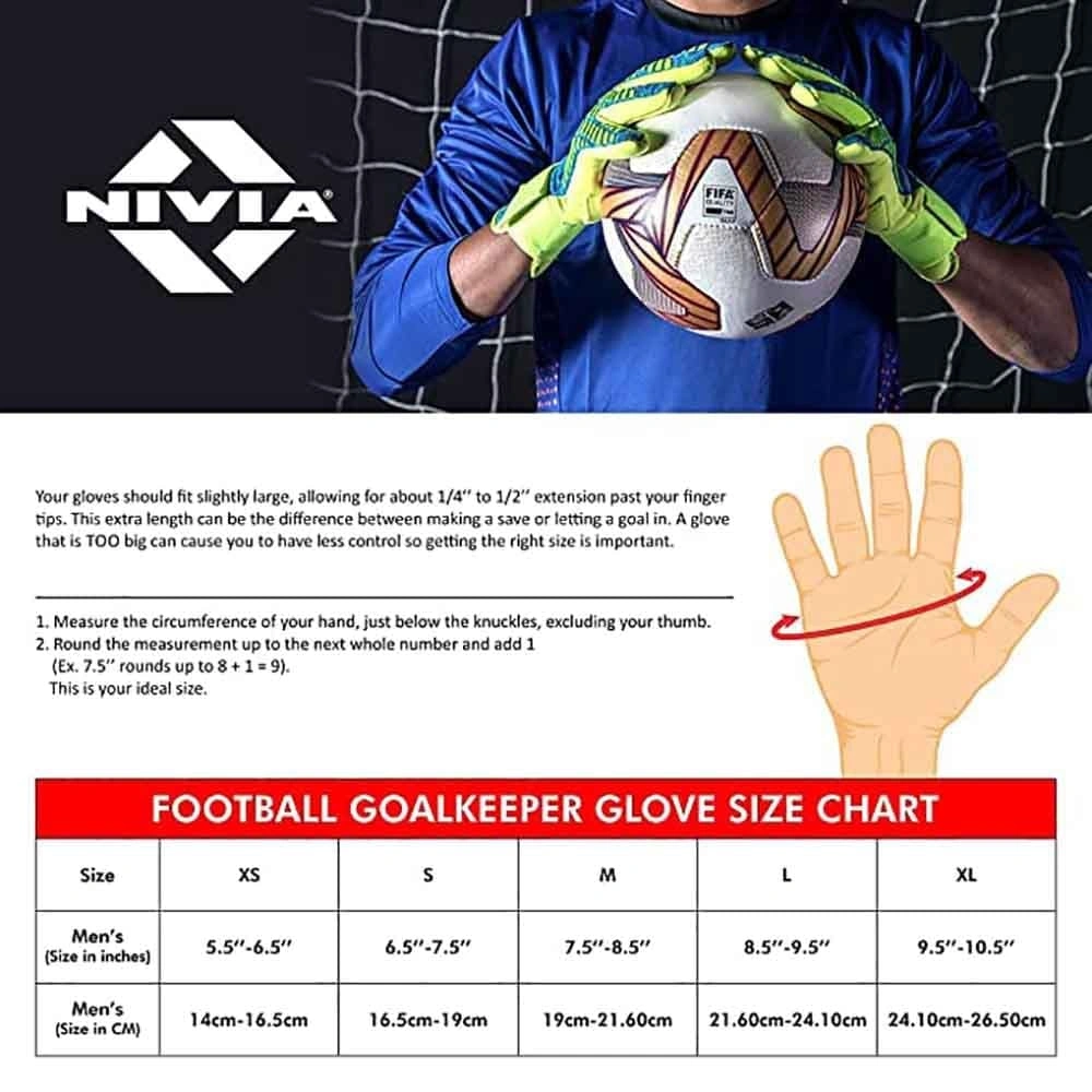 NIVIA FORCE GG-1238 Goalkeeper Gloves - Superior Grip &amp; Protection for Match Play-BLACK-L-3