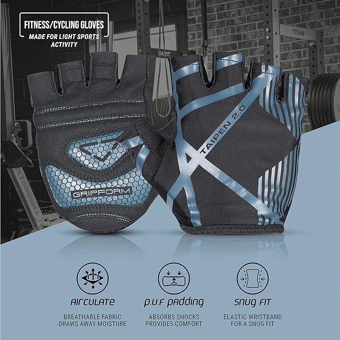 Nivia Taipen 2.0 Fitness Gloves -BLUE-M-3