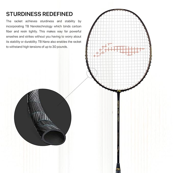 Li-Ning Wind Lite Stealth Carbon Fibre Badminton Racquets-FS-BLACK/BRONZE-3