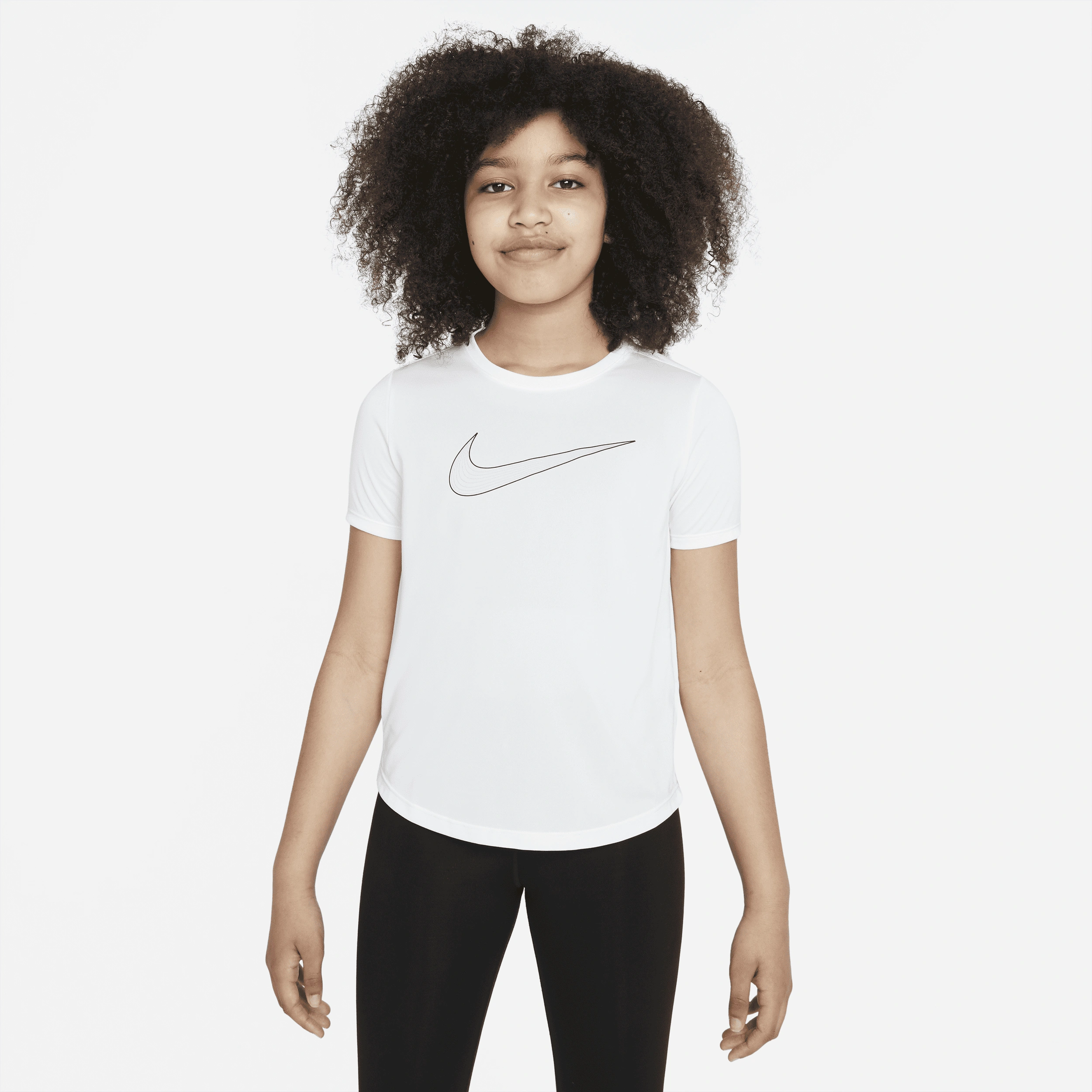 Nike Dri-FIT One Kids' Short-Sleeve Top - Comfortable and Moisture-Wicking for Active Kids-100-S-1